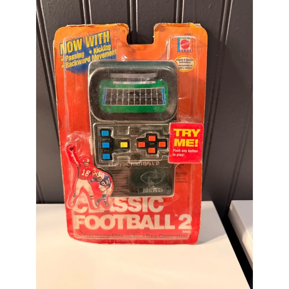 Vintage 2002 Mattel Classic Football 2 Handheld Electronic Video Game - New